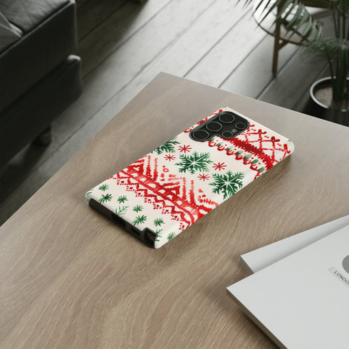 Watercolor Study of Christmas Patterns - Impact Resistant Phone Case
